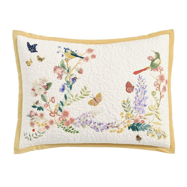 Enchanted Meadow Quilted Sham, White Multi, Standard