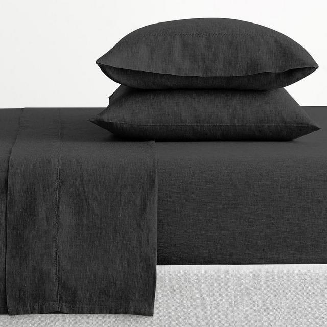 Ebony Belgian Linen Sheet Set, King
