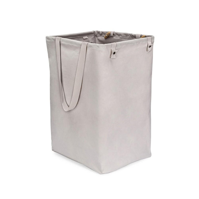 Full Circle Organic Cotton Laundry Hamper, Gray
