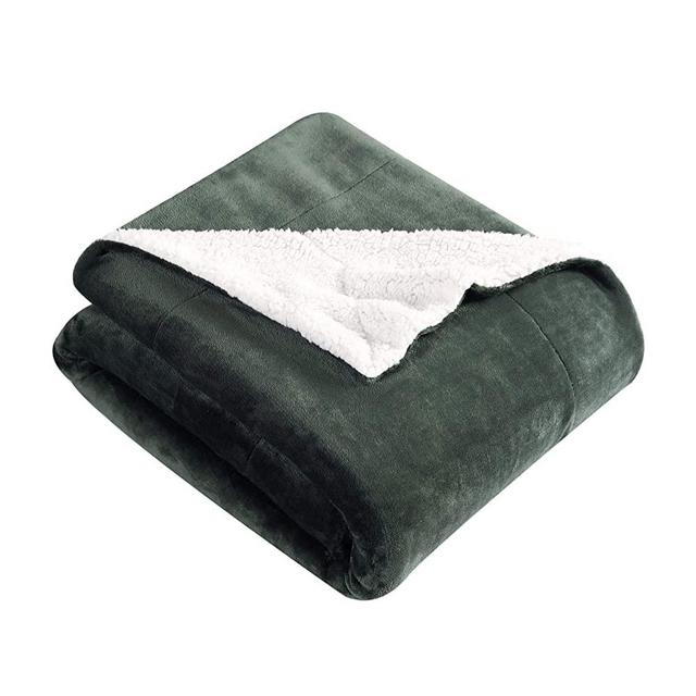 Eddie Bauer Ultra-Plush Collection Throw Blanket - Reversible Sherpa Fleece Cover, Soft & Cozy, Perfect for Bed or Couch, Full/Queen, Green