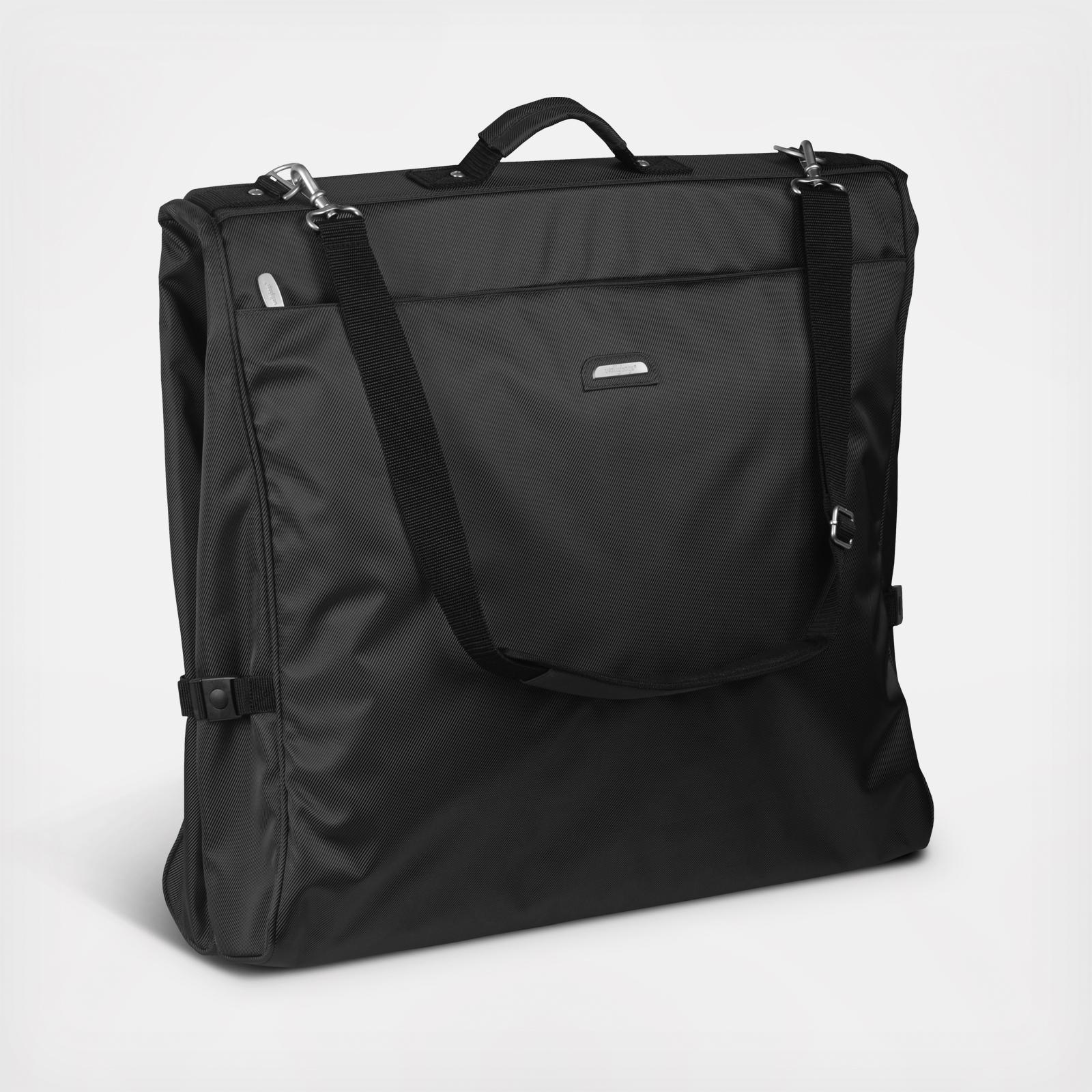 Luxe + Willow Womens Black Inner Pockets Adjustable Strap Weekender Duffle  Bag