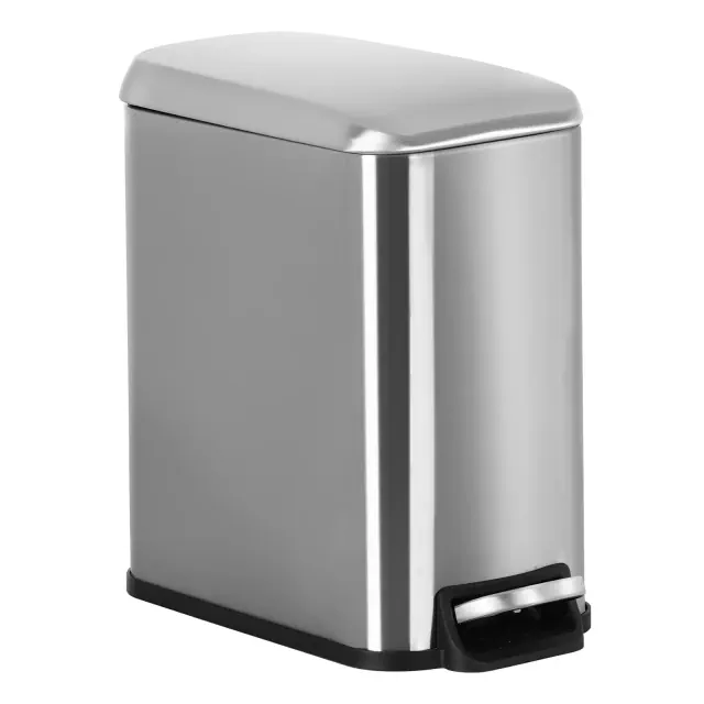 FDW 1.3Gal/5L Bathroom Trash Can Stainless Steel with Soft-Close Lid, SS 1