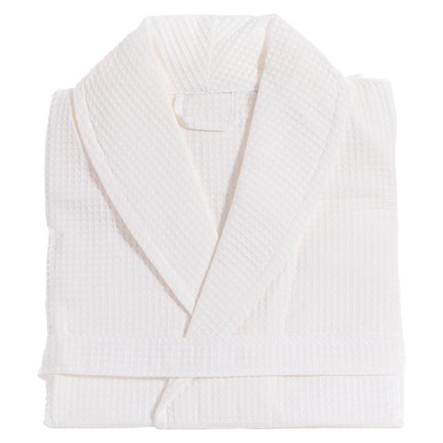 Waffle Weave Bathrobe Unisex Linum Home - White (Large/XLarge)