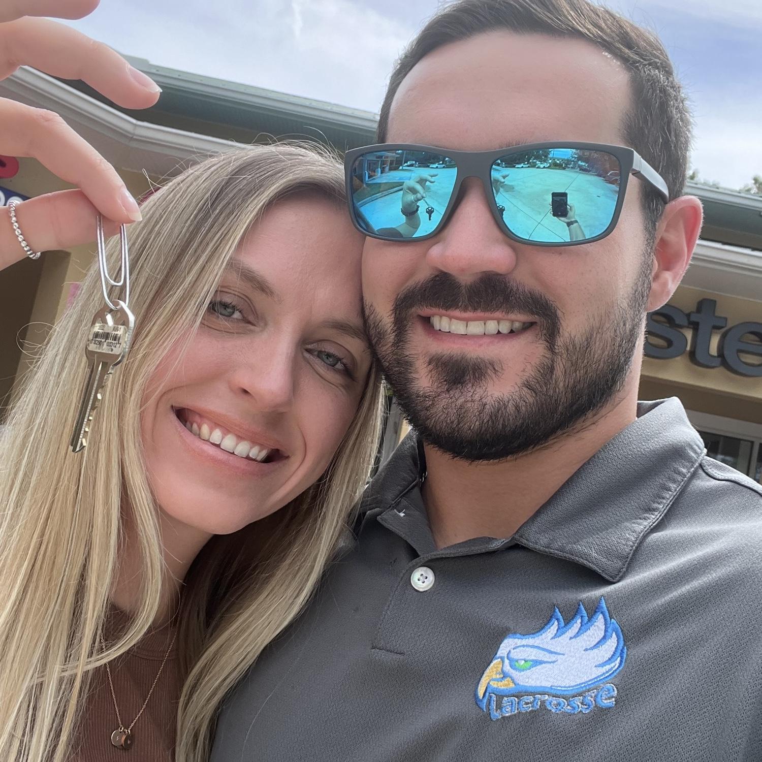 The day we closed on our first home together!