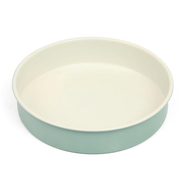 Martha Stewart Gallen 8 Inch Round Nonstick Carbon Steel Cake/Bake Pan - Teal