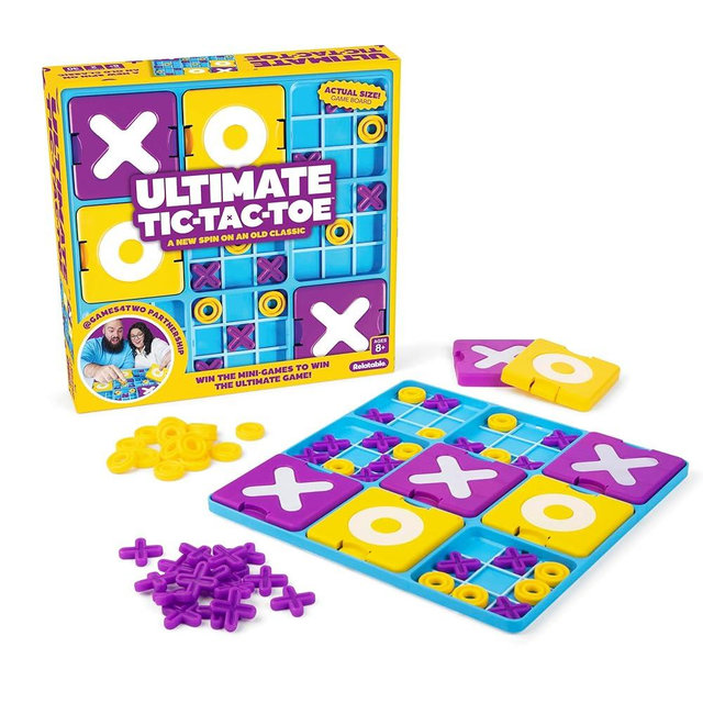 Ultimate Tic Tac Toe™ By Relatable, Exciting Board Games for Family Gatherings, Great Games for Kids, Includes 1 Board, 41 Mini X's, 40 Mini O's, 5 Large X's, 5 Large O's