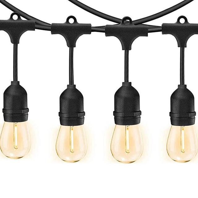 Svater Outdoor String Lights 150FT,3 Pack of 50FT, 45pcsxE26 Socket,48pcs S14 Shatterpoof Bulbs,1 Watt Dimmable 2700K Warm White,IP65 Waterproof,Commercial Grade Patio Lights