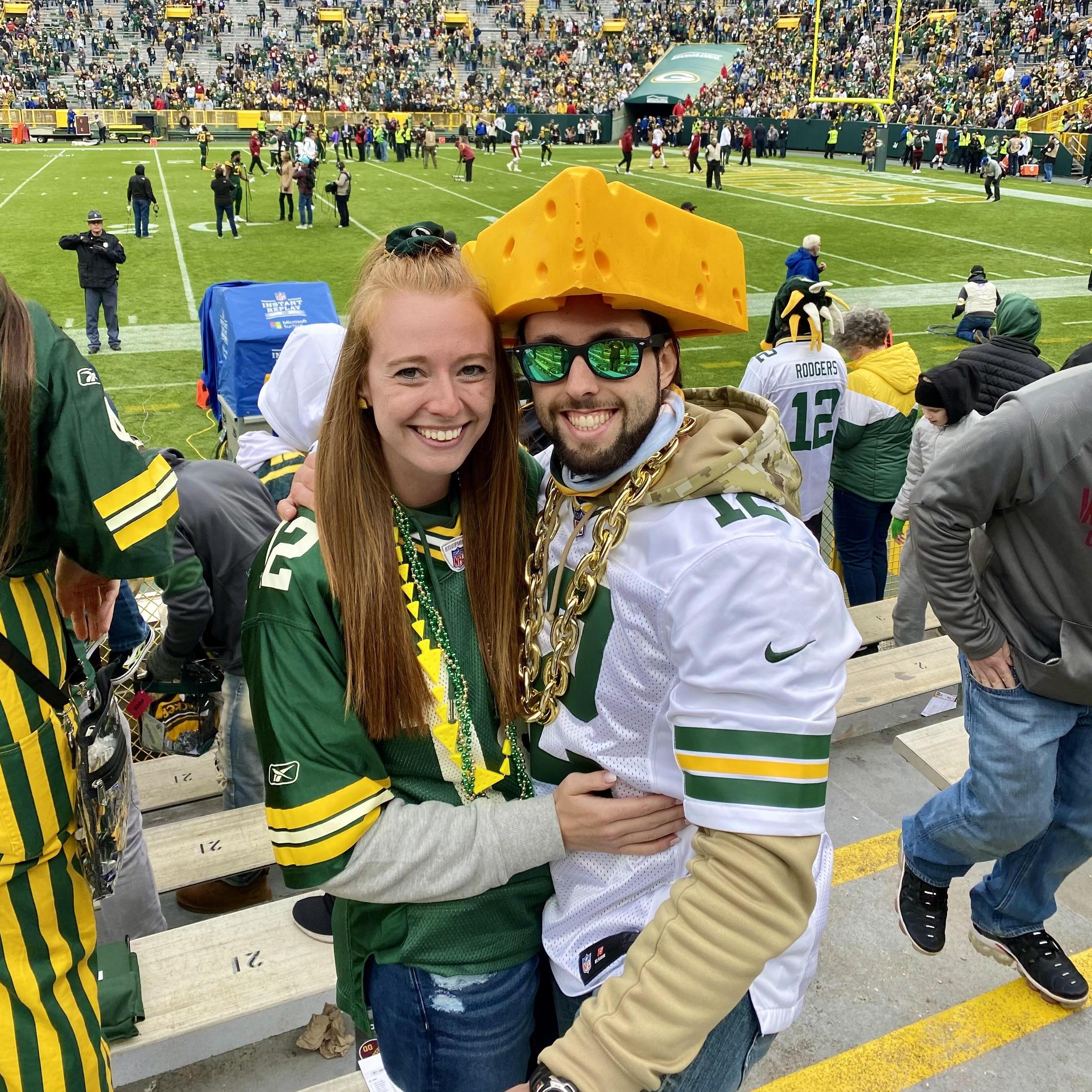 Just a couple of cheeseheads with a W in Green Bay!