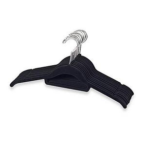 Real Simple® Slimline 12-Count Flocked Shirt Hangers in Black
