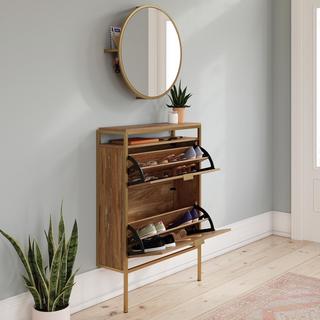 International Lux Wall-Mount Shoe Cabinet with Mirror
