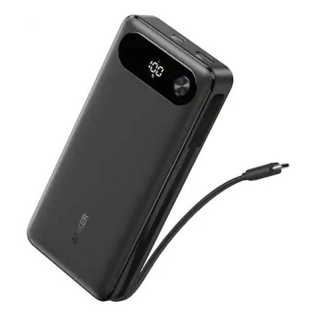 Anker - Power Bank (20K, 87W, Built-In USB-C Cable) - Black