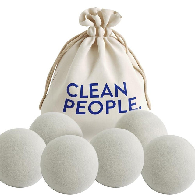 The Clean People 100% New Zealand Wool Dryer Balls - 6 Pack - for Laundry, Fabric Softening, Anti Static, No Lint, Odorless and Reusable