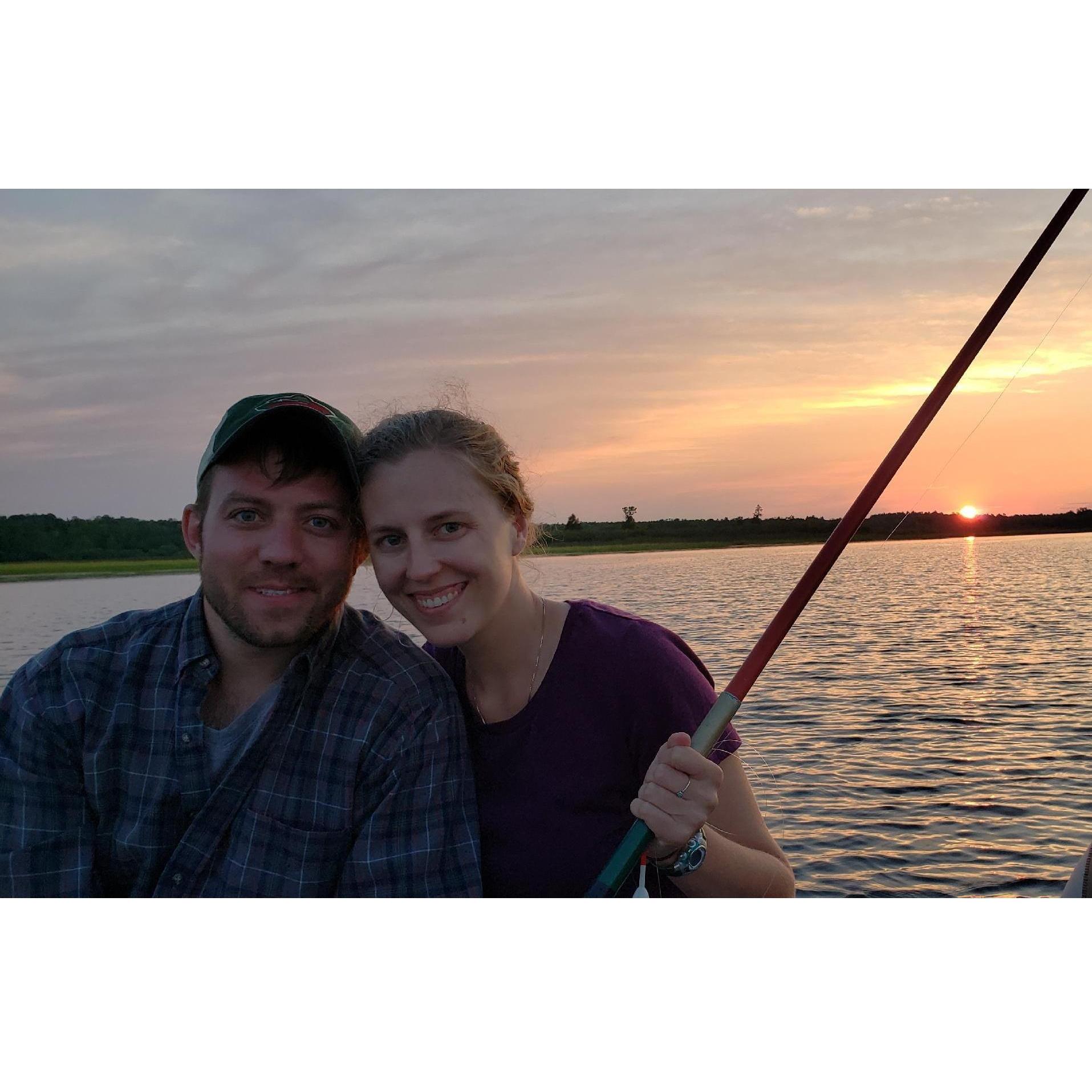 fishing on Bass Lake, Minnesota, 2018