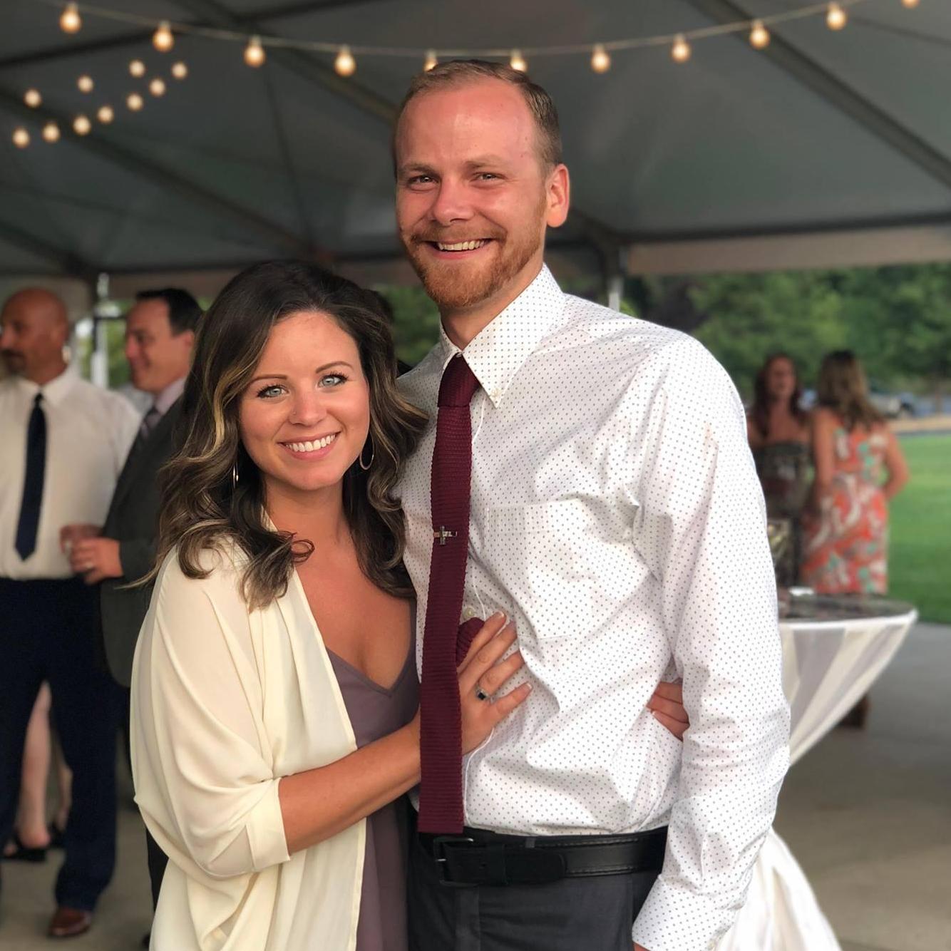Our first wedding together & first photo, August 2018