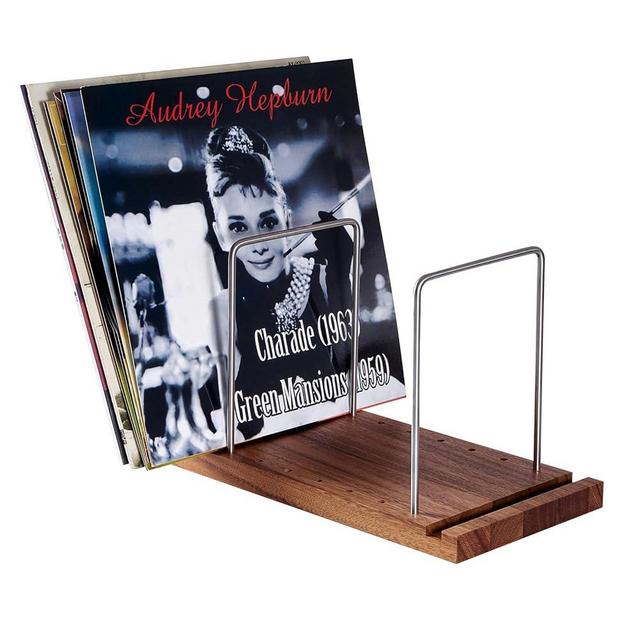 Vinyl Record Storage Holder, Solid Wood Record Stand for albums, 50-75 LP Vinyl Rack, Built-in Now Playing, for Albums Rack Organizer Record Display