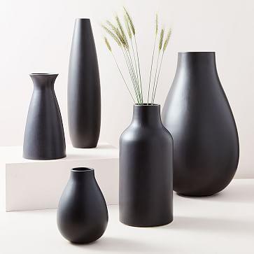 Pure Black Ceramic Vases - Small Raindrop