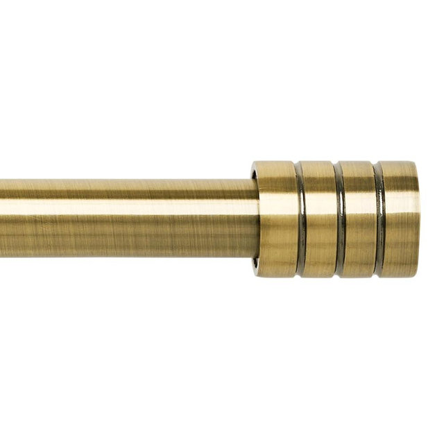 Antique Brass Curtain Rods for Windows 30 to 122 Inch,3/4 Inch Curtain Rod Set For Indoor and Outdoor,Easy to Install
