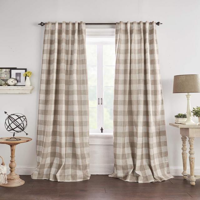 Buffalo Check Blackout Window Curtain (52x84) - Linen