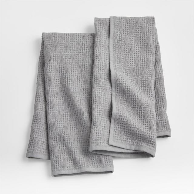 Diamond Piqué Alloy Grey Dish Towels, Set of 2