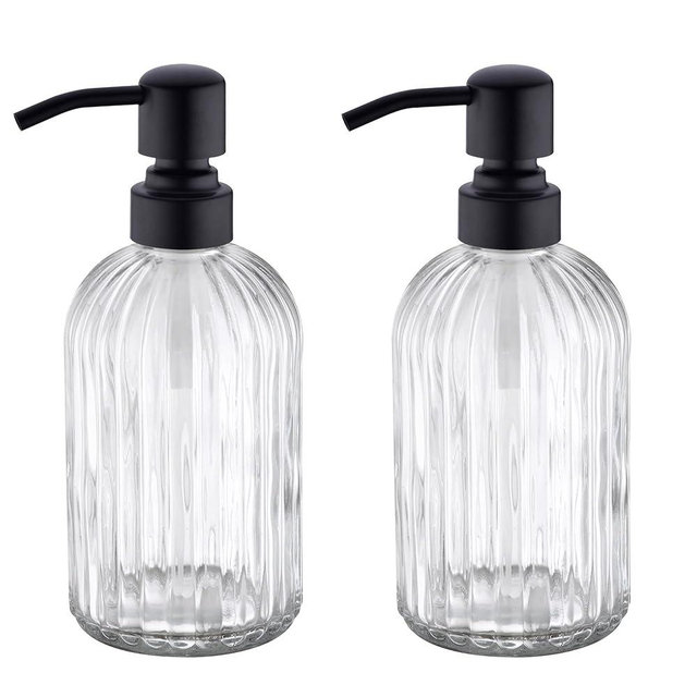 Leetcp Matte Black Soap Dispenser, Dish Soap Dispenser, Bathroom Liquid Soap Dispenser, with Rustproof Stainless Steel Pump, 16 Oz Soap Dispenser Timeless,2 Packs