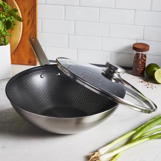 Joy Plus Stainless Steel Nonstick Wok with Lid