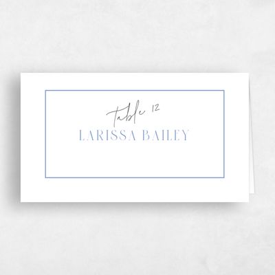 Dark Pastel Blue Wedding Place Card - Chaplin