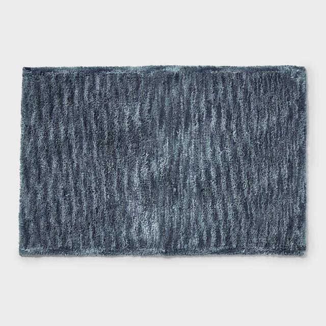 20"x30" Luxe Space Dye Bath Rug Slate Blue - Threshold™