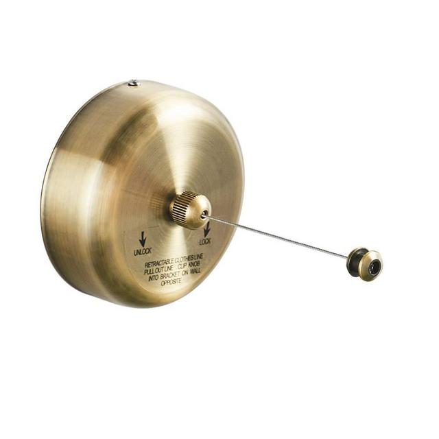 BESy Retractable Clothesline SUS304 Stainless Steel Clothes Dryer with Adjustable Stainless Steel Rope String Hotel Style Heavy Duty,9.2 Feets,Antique Brass Finish, Round Style