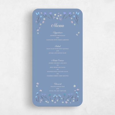 Blue Rounded Wedding Menu - Harebell