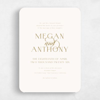 Rounded Wedding Invitation - Hodgson Portrait