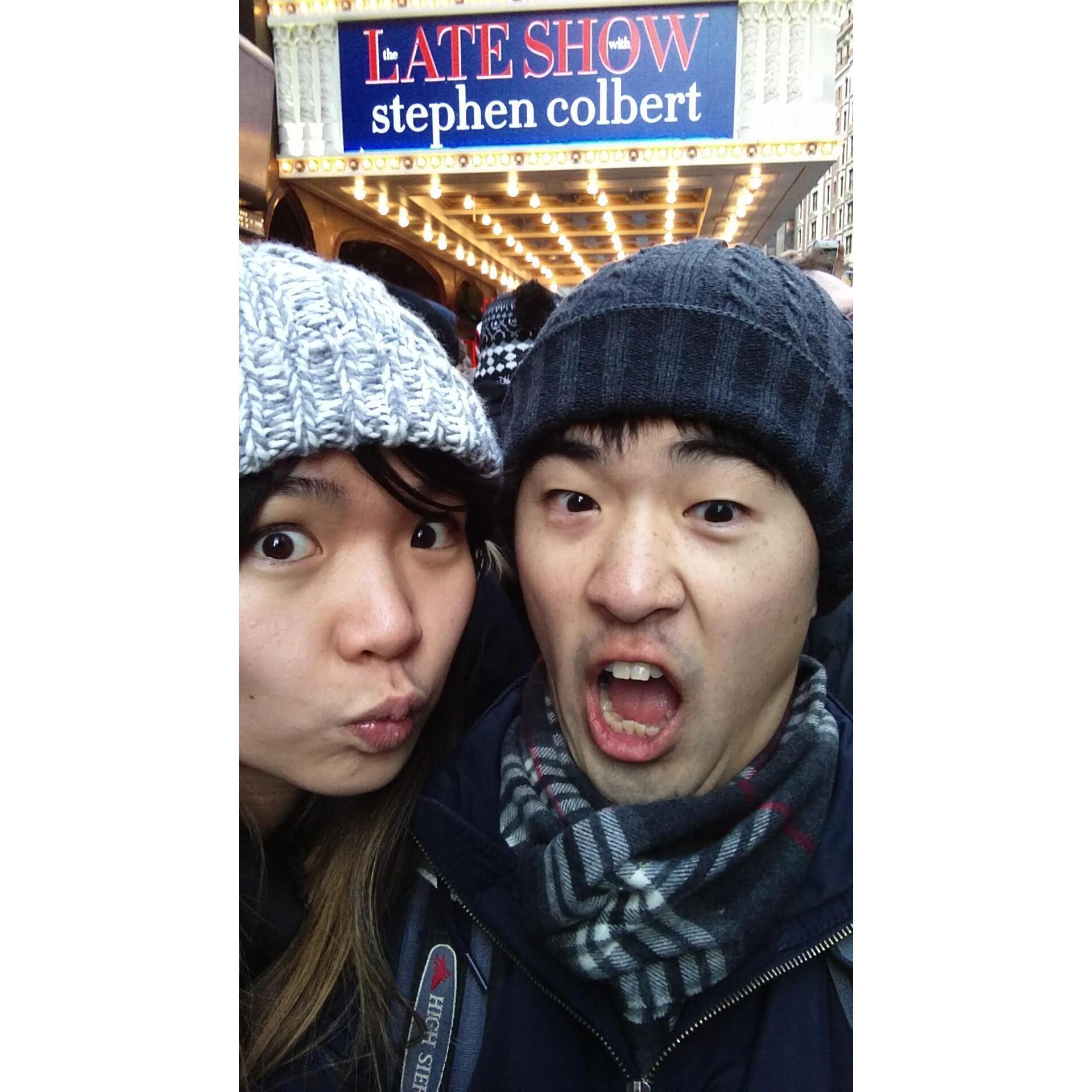 We attended a live show taping of The Late Show with Stephen Colbert in NYC. Had to wait in a long line (typical of NYC), but the show was worth it!!