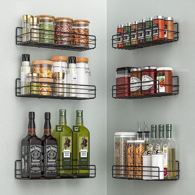 Spice Rack Organizer Wall Mount 6-Pack