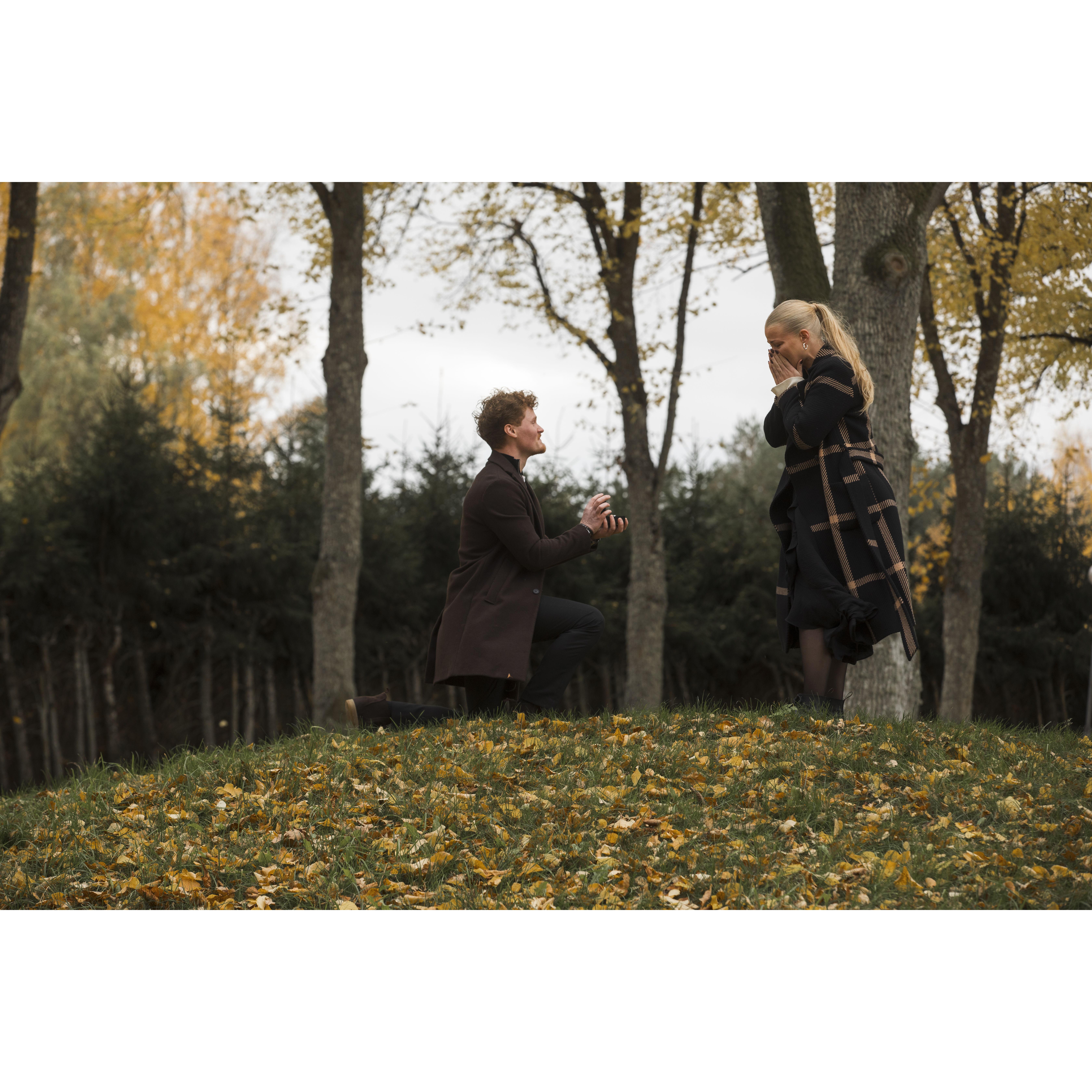 The moment he asked, and she said yes!