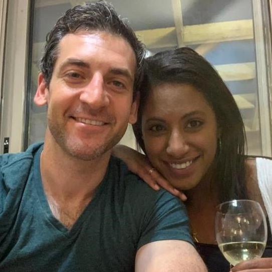 A toast to our friends & family from our apartment in Kfar Saba.