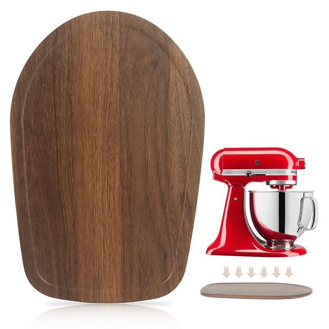 Mixer Slider for KitchenAid 4.5-5 Qt Tilt Head Stand Mixer, Sliding Mat for Kitchen Appliances, Kitchen Countertop Storage Mixer Mover Sliding Tray Accessories and Attachments(4 .5-5 Qt - Brown)