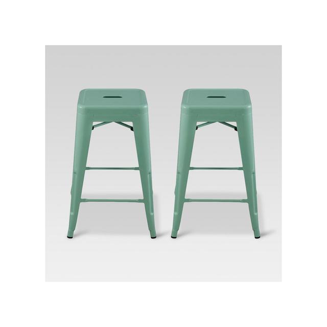 Carlisle 24" Metal Counter Stool - Mint Green (Set of 2)- Threshold™