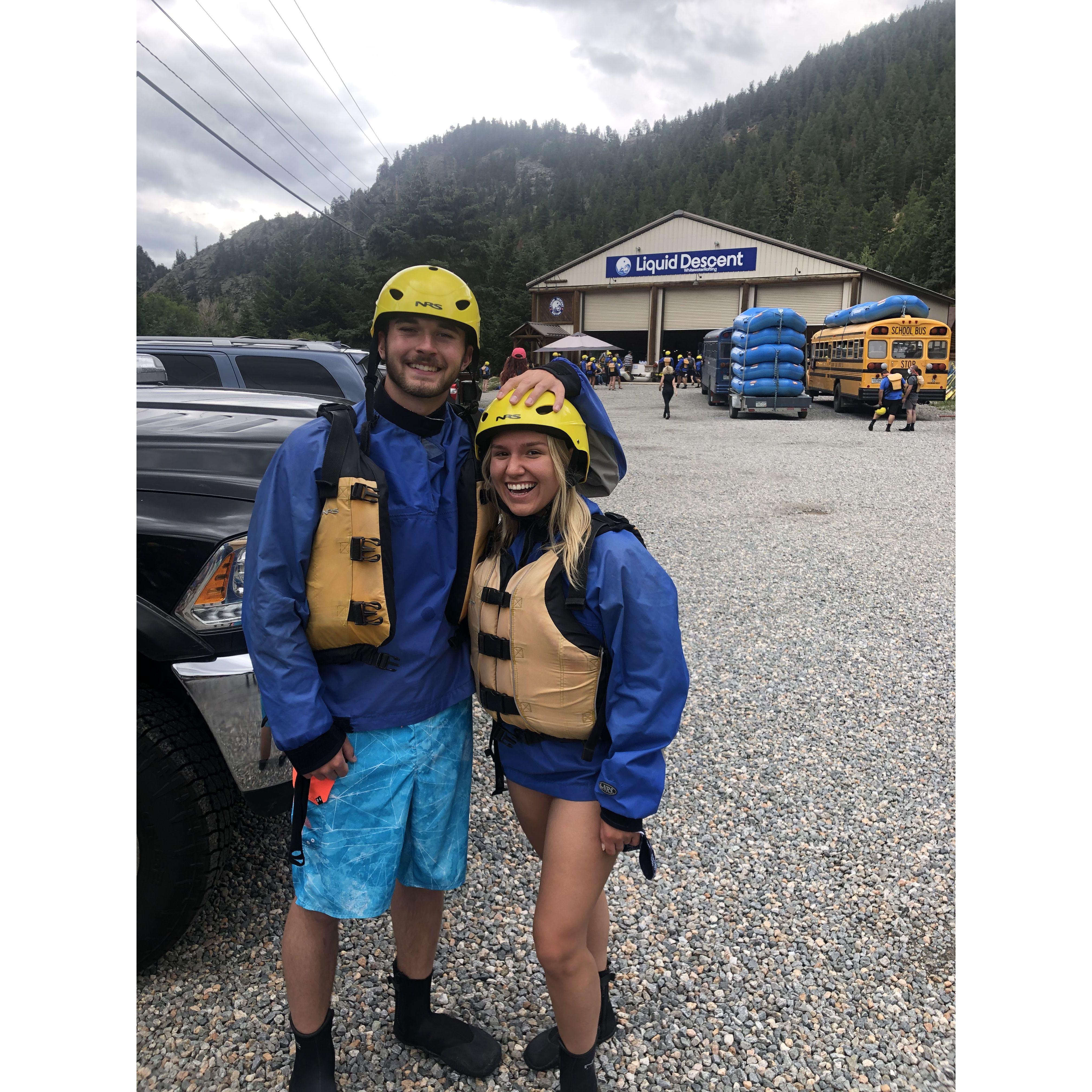 Their first time white water rafting in the mountains in Colorado. Juli and Phil came to visit and we all went together. It was a fun and exciting experience. One they will never forget.