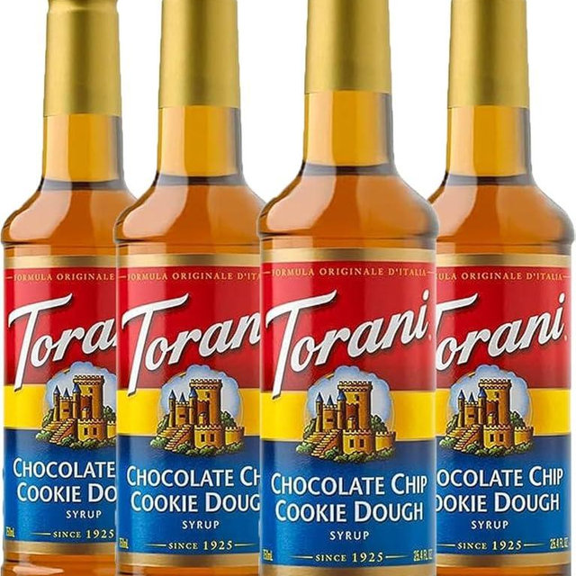 Torani Chocolate Chip Cookie Dough Flavored Drink Syrup, 25.4 fl oz (Pack of 4)