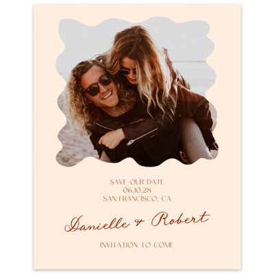 Buttercream, Beige Wedding Digital Save the Date - Cerise Photo