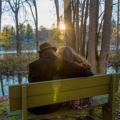 Cuddling on the bench