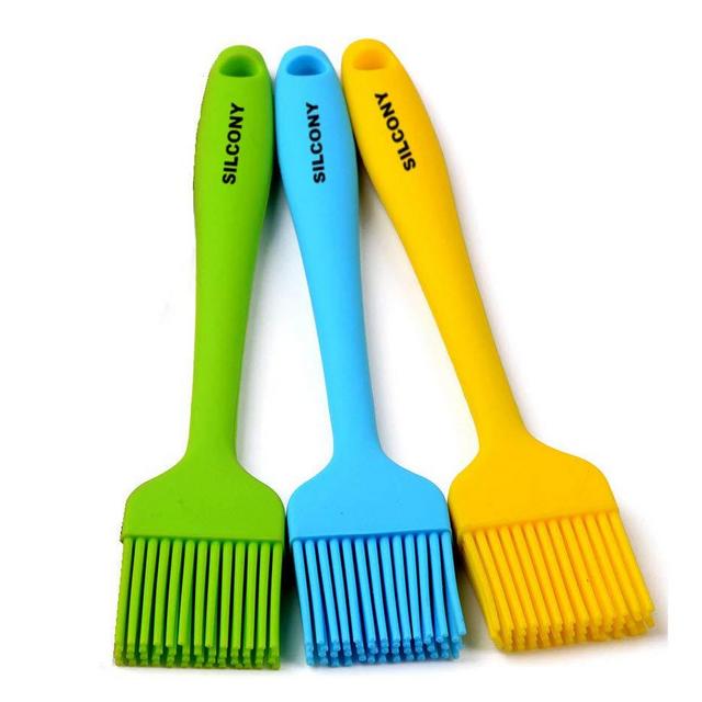 Silcony brush3 Heat Resistant Silicone Basting Pastry Brushes, Assorted Colors, 8.4 Inches, Set of 3