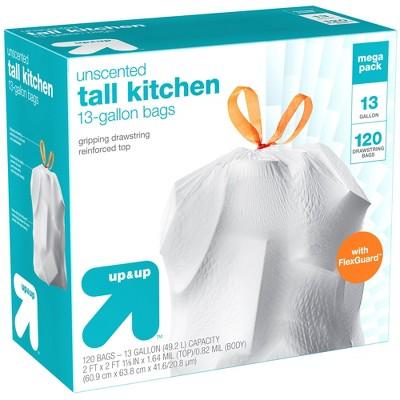 FlexGuard Tall Kitchen Drawstring Trash Bags - Unscented - 13 Gallon - 120ct - Up&Up&#8482;