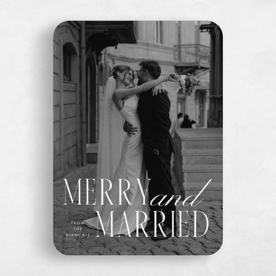 White Rounded Holiday Card - Emerson