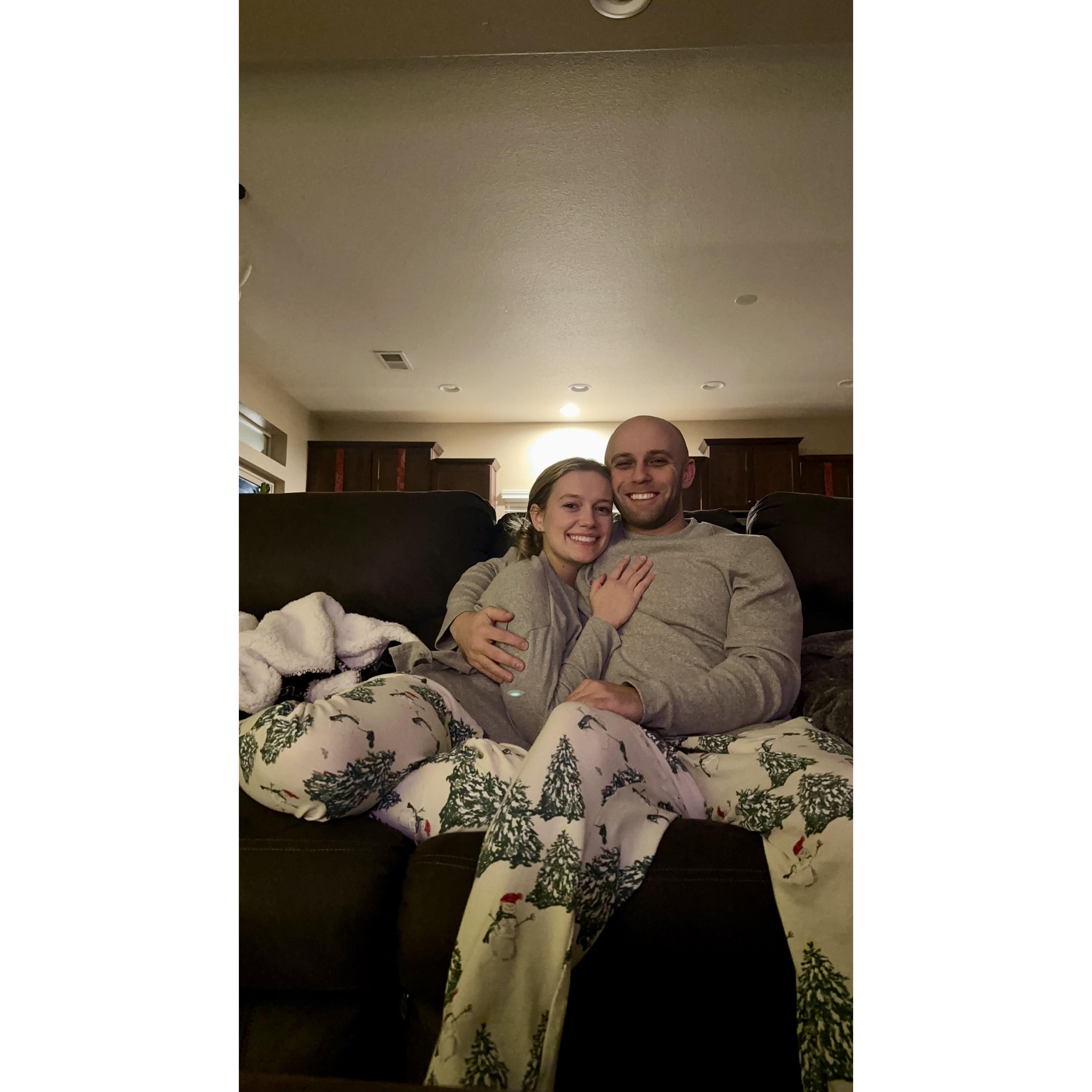 First Christmas. We had to get matching PJs.