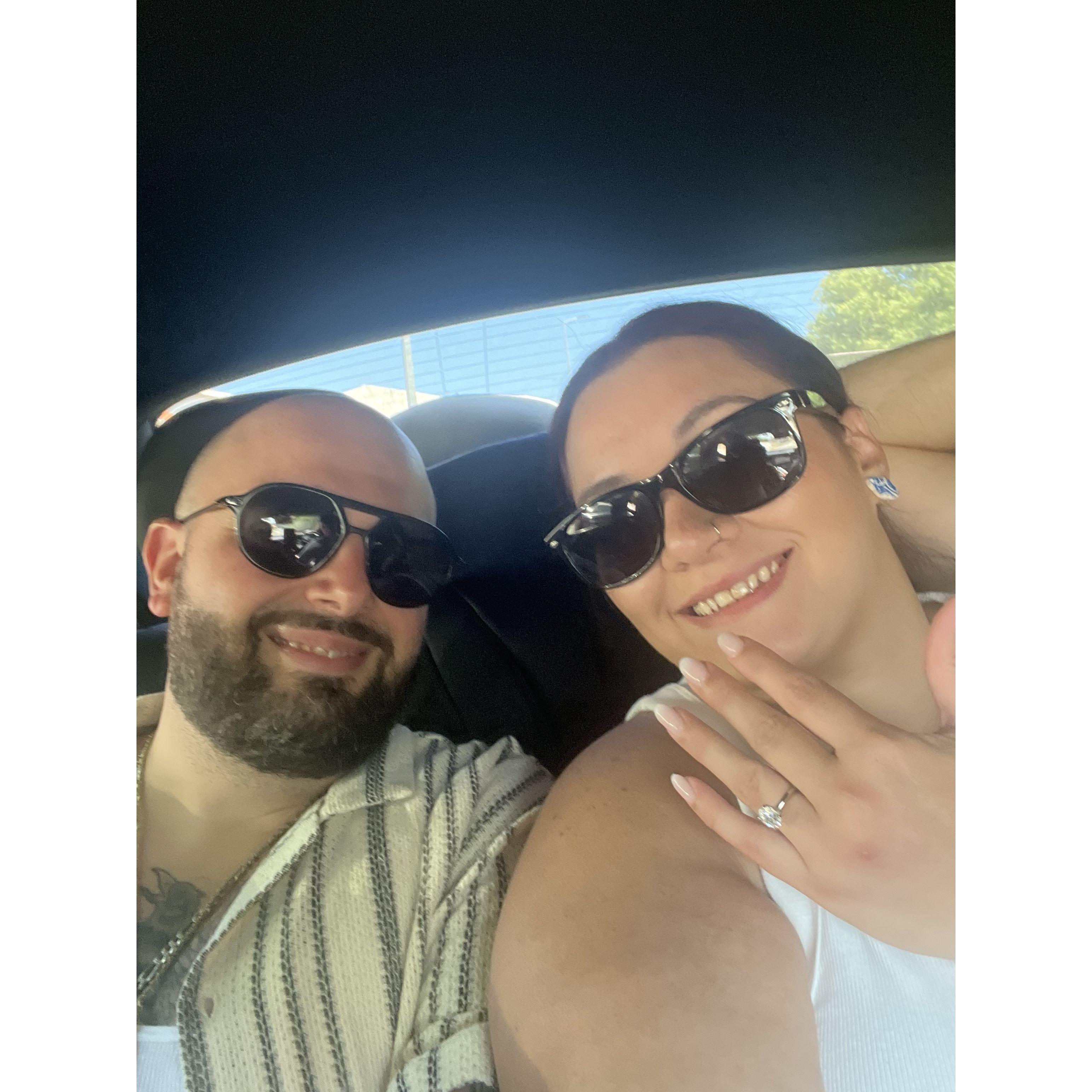 1st selfie engaged #engagedAF