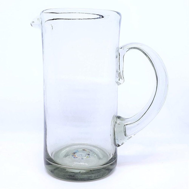 MexHandcraft Clear 48 oz Tall Pitcher, Recycled Glass, Lead-free, Toxin-Free (Pitcher)