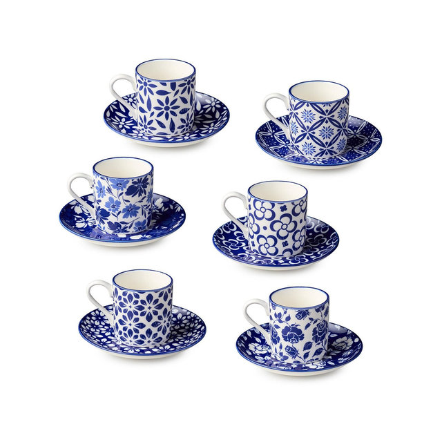 Certified International Madison Espresso Cups and Saucers, Set of 6