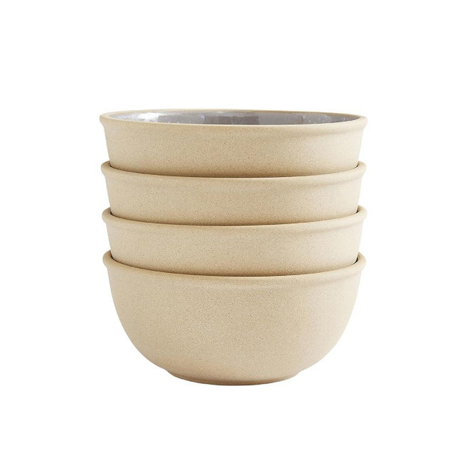 Portmeirion Minerals 6-Inch Serving Bowl, Aquamarine (Set of 4) - Stoneware Tableware, Reactive Glaze for a One-of-a-Kind Design, Microwave & Dishwasher Safe - Ceramic Serveware for Kitchen