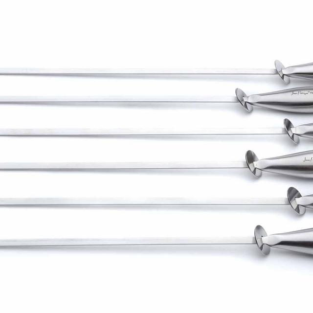 Professional Chef's Stainless Steel BBQ Skewers - Set of 6