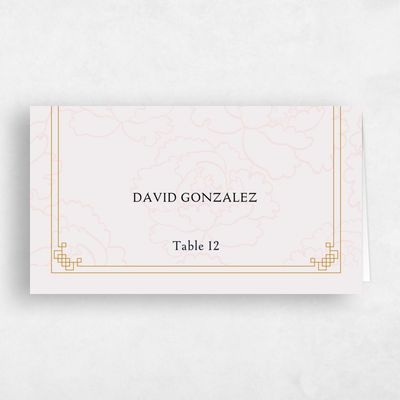 Pink Maximalist Wedding Place Card - Joliette